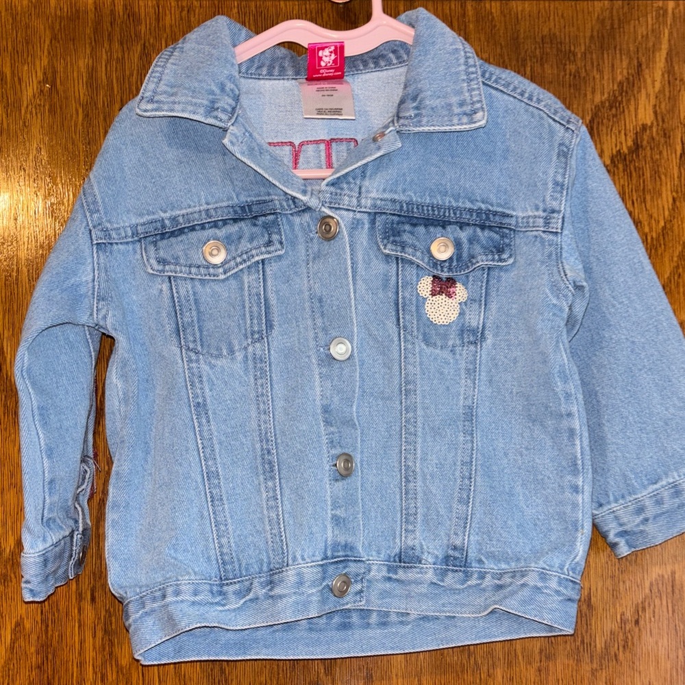Disney Light Blue Denim Jean Jacket with Minnie Sequin Accent